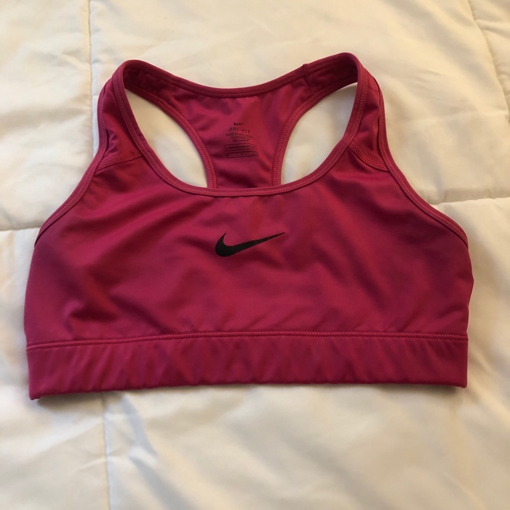 Pink Nike sports bra